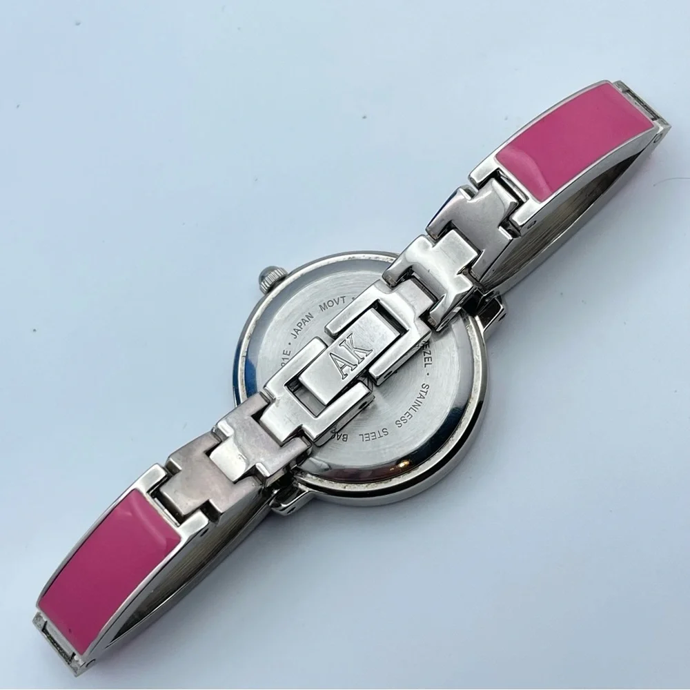 Anne Klein Pink Enamel Bangle Watch AK/10/9035 – New Battery